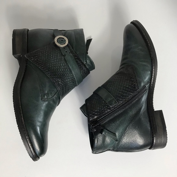 Miz Mooz Talbot Leather Buckle Ankle Boots - Picture 4 of 7